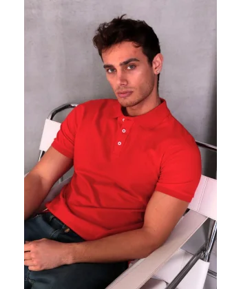 Erkek Slim Fit Pamuklu Yumuşak Doku Nefes Alan Kumaş Yakalı Tişört