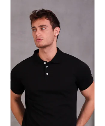 Erkek Slim Fit Pamuklu Yumuşak Doku Nefes Alan Kumaş Yakalı Tişört