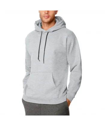 Erkek Uzun Kol Kapşonlu Basic Sweatshirt hoodie - Gri