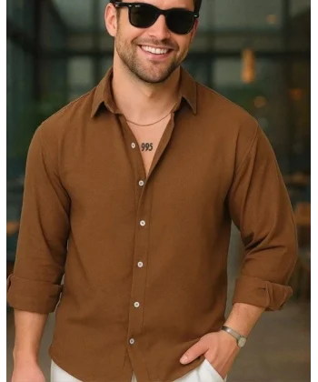 Erkek Uzun Kollu Regular Sofya Keten Gömlek