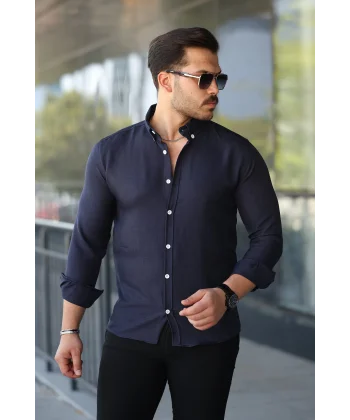 Erkek Uzun Kollu Regular Sofya Keten Gömlek