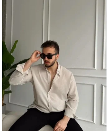Erkek Uzun Kollu Regular Sofya Keten Gömlek