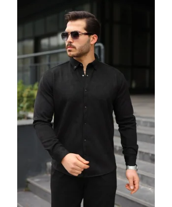 Erkek Uzun Kollu Süet Gömlek