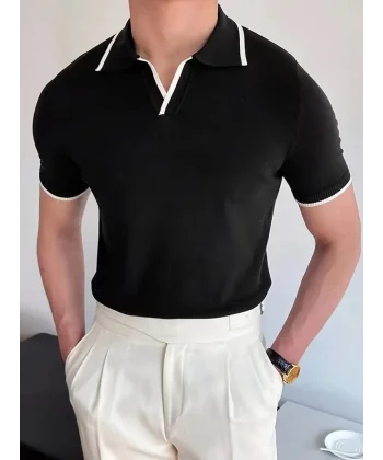 Erkek Uzun Kollu Yakalı Triko Bluz