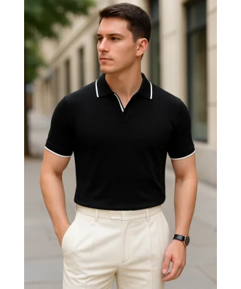 Erkek Uzun Kollu Yakalı Triko Bluz