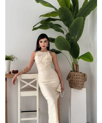 ers Çiçek Detaylı Elbise