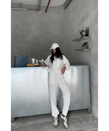 EŞOFMAN TAKIM GİFT KUMAŞ - Beyaz