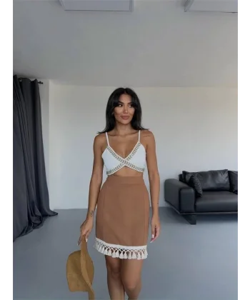 ETEKUCU PÜSKÜL ETEK - Kahverengi