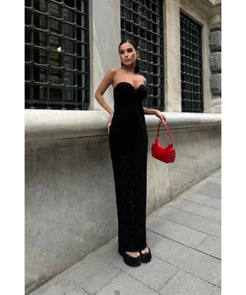 Eudora Ajurlu Straplez  Elbise 2771