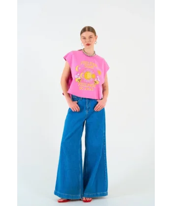 FEEİNG Tshirt  Fuşya