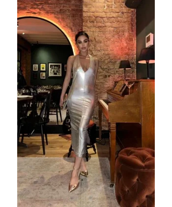 Felicia Sırt Dekolteli Elbise 2583-08