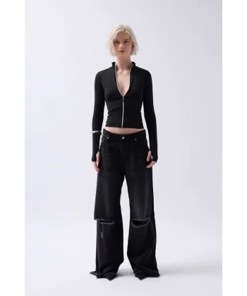 Fermuar Detaylı Bluz