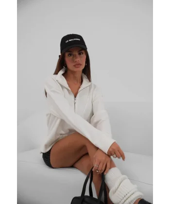 Fermuar Ve Dikiş Detaylı Sweatshirt