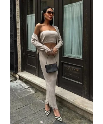 Ferry İnci Detaylı Üçlü Takım 9879