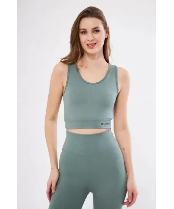 Fitilli Baskılı Crop  Buz avisi