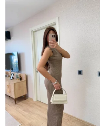 Fitilli Triko Elbise Maxi Uzun boy - Vizyon