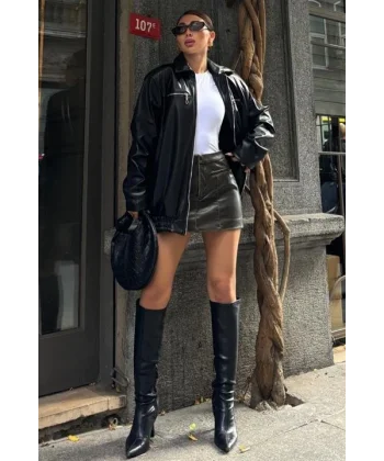 Florie Oversize Suni Deri Ceket 6108