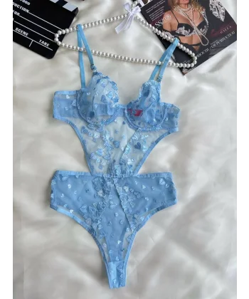 Frosted Bodysuit - Kalp İşlemeli