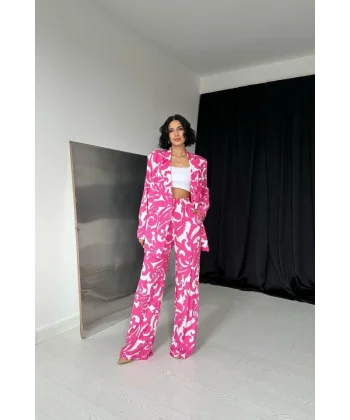 Fuşya Ceket Ve Pantolon Takım