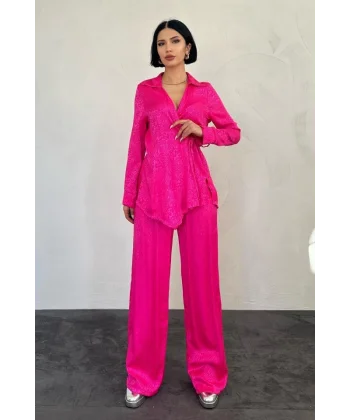 Fuşya Jakarlı Biye Takım