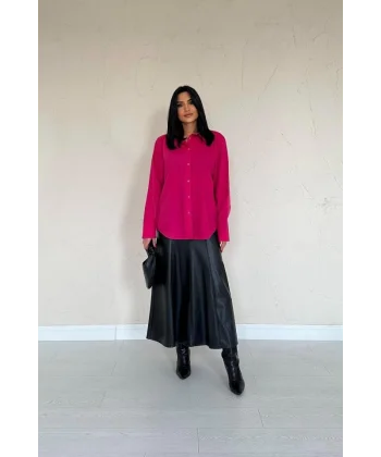 Fuşya Poplin Gömlek