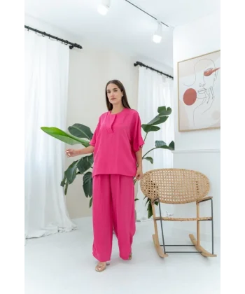 Fuşya V Yaka Takım