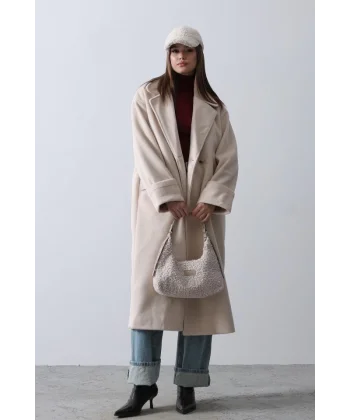 Geniş Kollu Oversize Kaban  Bej