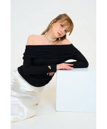 Gipeli Madonna Yaka Kazak  Siyah