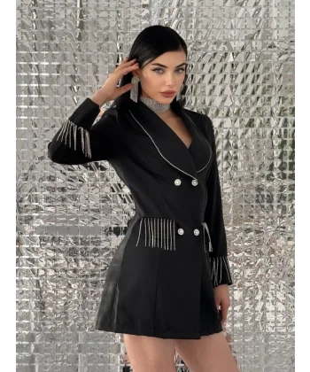 Girona Taşlı Ceket Elbise