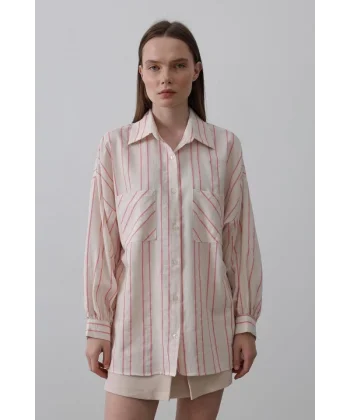 Gömlek  Bej Pembe