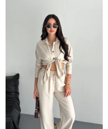 Gömlek Pantolon Ikili Takım - Kırık Beyaz