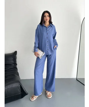 Gömlek Pantolon Ikili Takım - Mavi