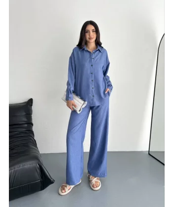 Gömlek Pantolon ikili Takım - Mavi
