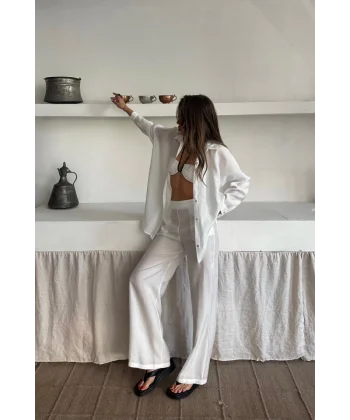 GÖMLEK - PANTOLON TAKIM - Beyaz