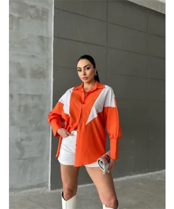 GÖMLEK ÜÇGEN PARÇALI - Turuncu