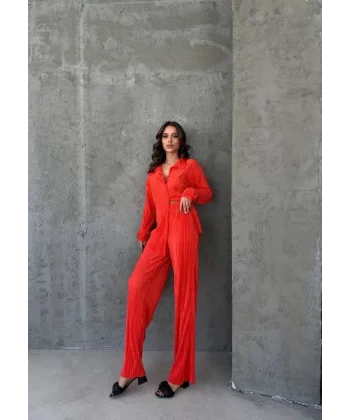 Gömlek Ve Pantalon Takım - Kırmızı