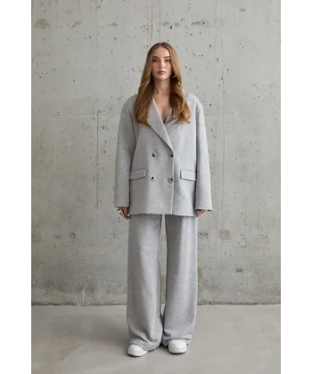 Gri 3-İplik Comfort Ceket Ve Pantolon Takım