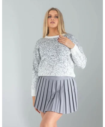 Gri Kar Tanesi Triko Kazak