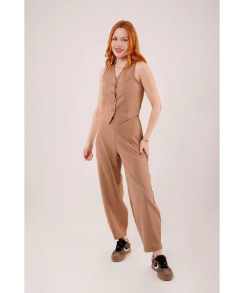 Havuç Kesim Camel Pantolon