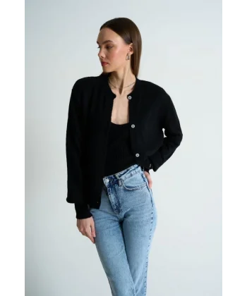 Hırka Atlet İkili Takım  Siyah