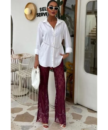 İçi Astarlı Dantel Pantolon 0081