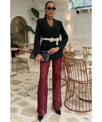 İçi Astarlı Dantel Pantolon 0081