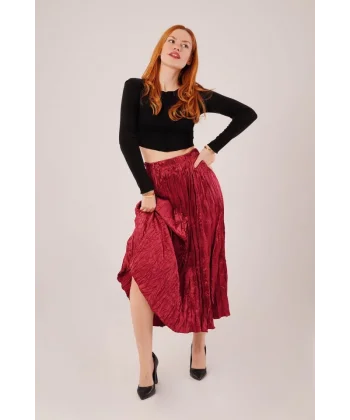 idi Boy Pileli aten Bordo Etek