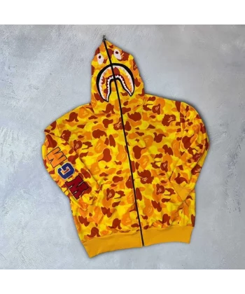 İki İplik Zıp Fermuarlı Nakışlı Kapşonlu Hırka  arı