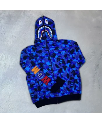 İki İplik Zıp Fermuarlı Nakışlı Kapşonlu Hırka  avi