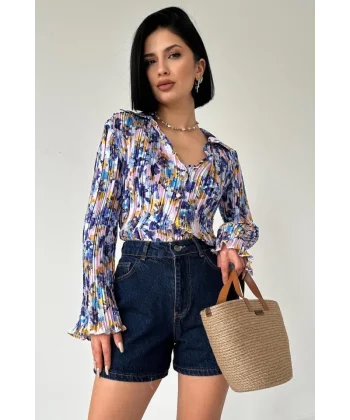 ila Piliseli Çiçek Desen Gömlek