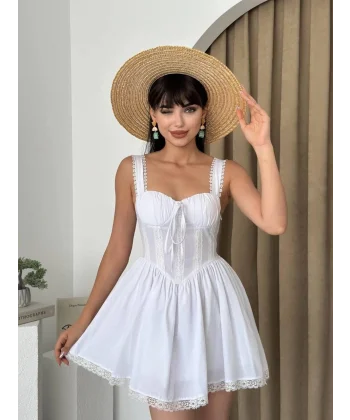 ille Arkası Bağlamalı Elbise