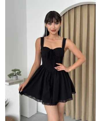 ille Arkası Bağlamalı Elbise