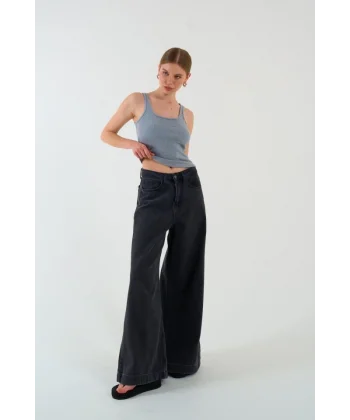 İnce Askılı Biyeli Atlet - Gri