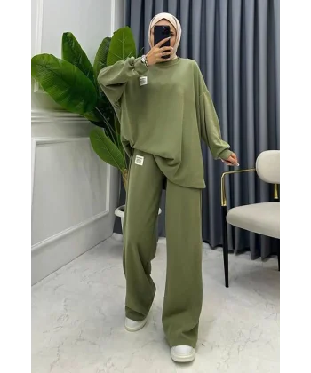 int Klasik Fitilli Kazak Ve Pantolon Takım